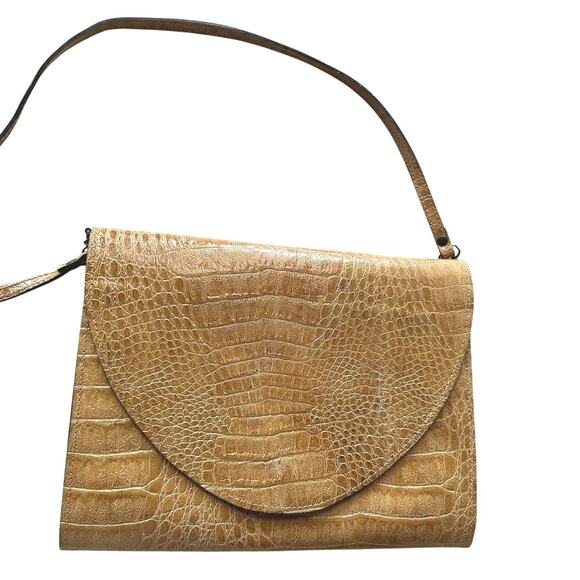 Amelia Berko Vintage Leather Tan Clutch Handbag, Retro Purse, Italian Leather - Picture 11 of 11